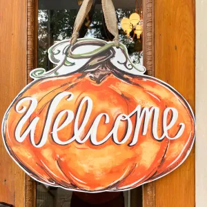 Pumpkin Welcome Door Hanger