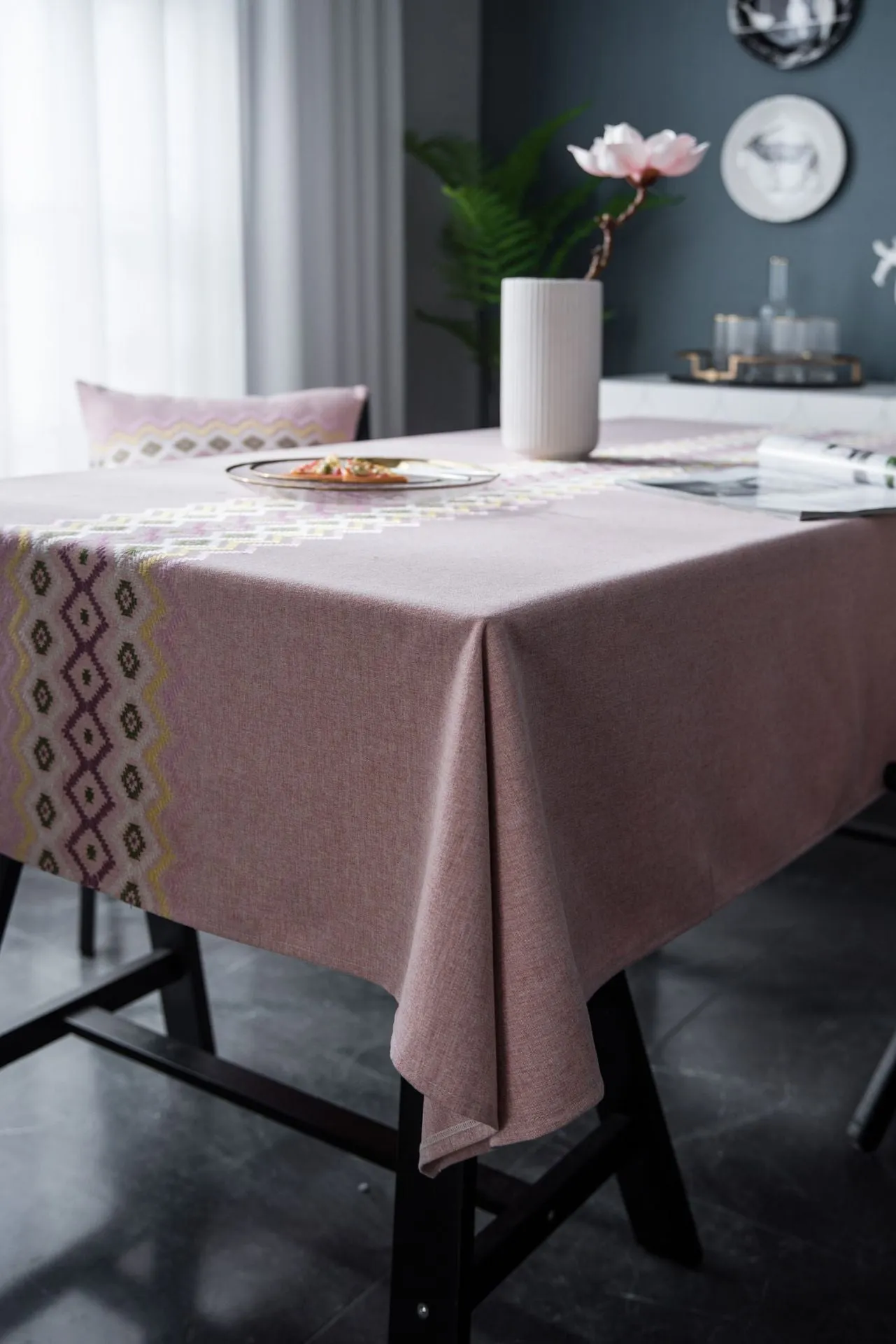 Pure color jacquard tablecloth decoration party tablecloth