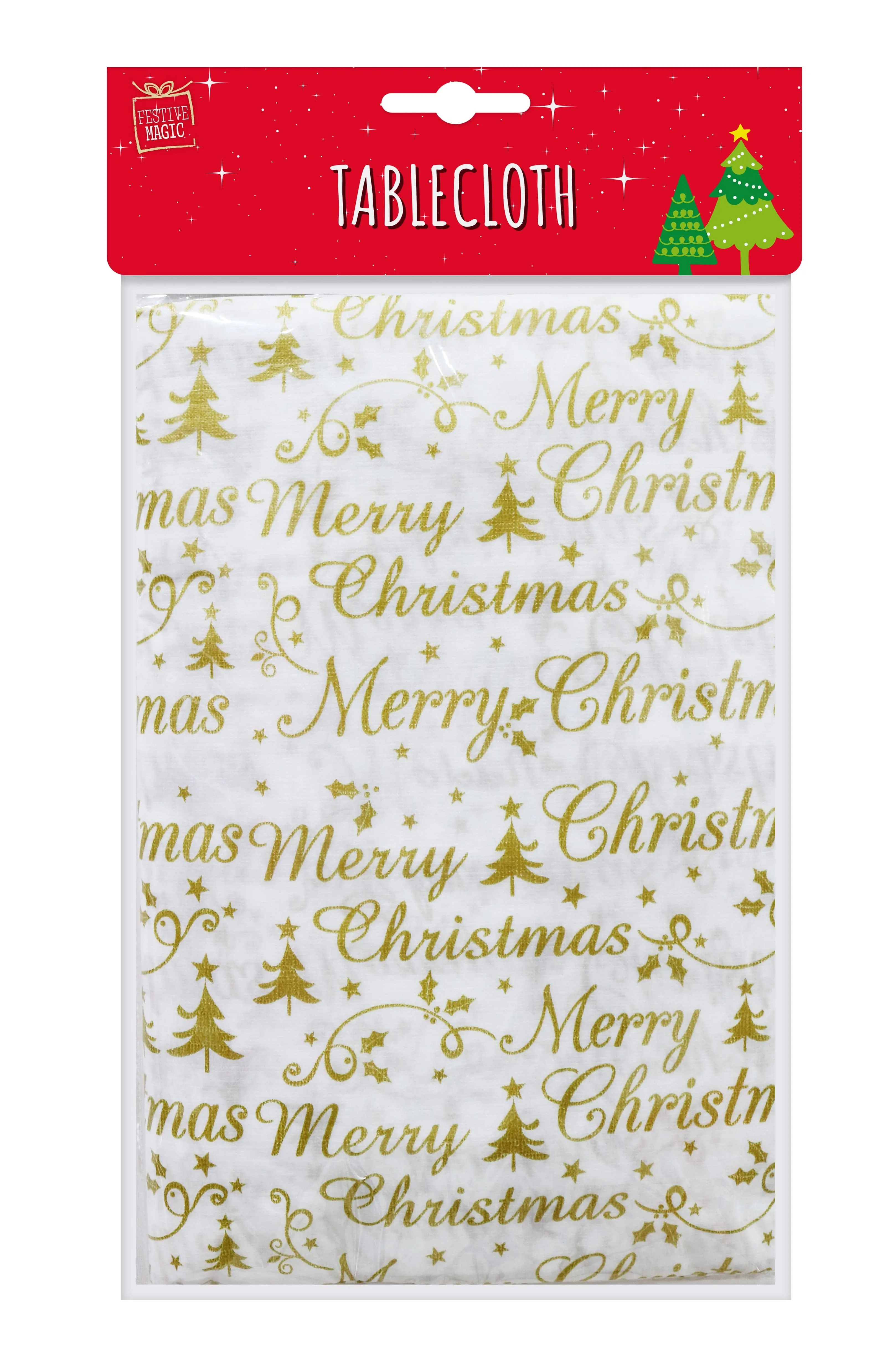 PVA Gold or Silver Print Tablecloth 4 Asst (130x180cm)