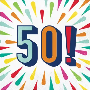 "50" Birthday Burst Luncheon Napkin (16/Pkg)