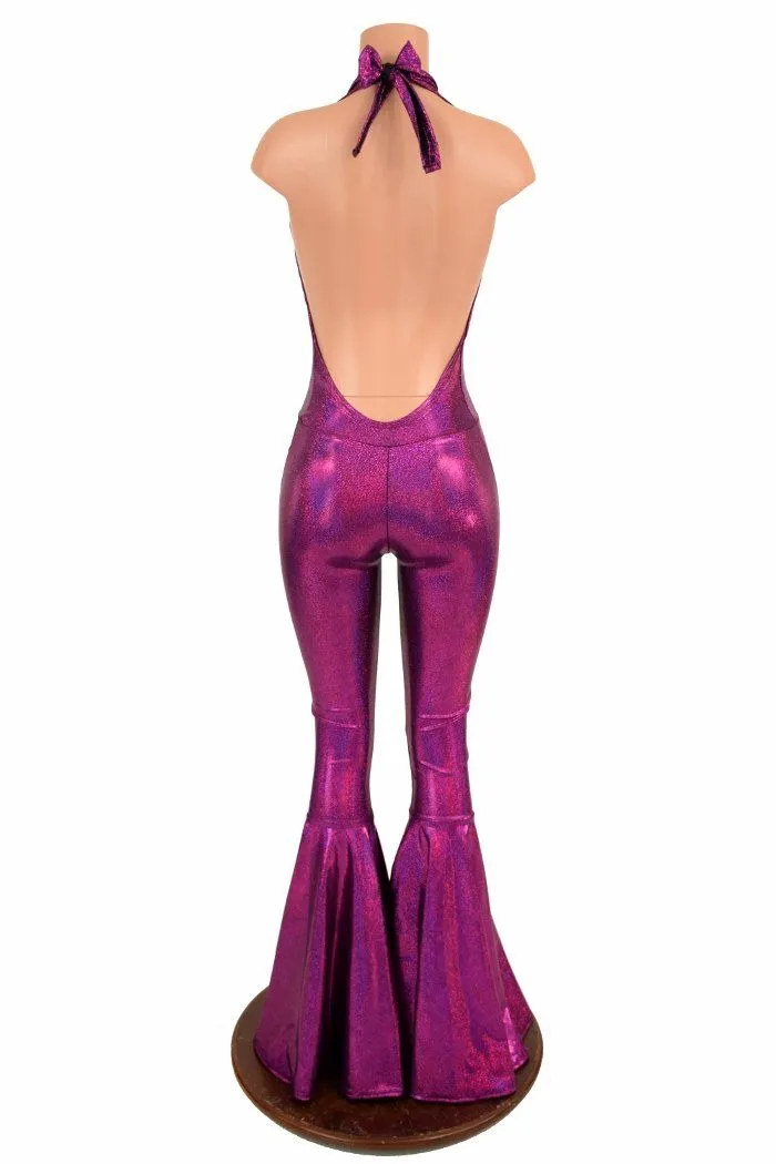 "Josie" Halter Bell Bottom Flare Catsuit