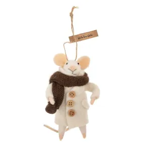 "Wintertime Wells" Felted Mouse Ornament