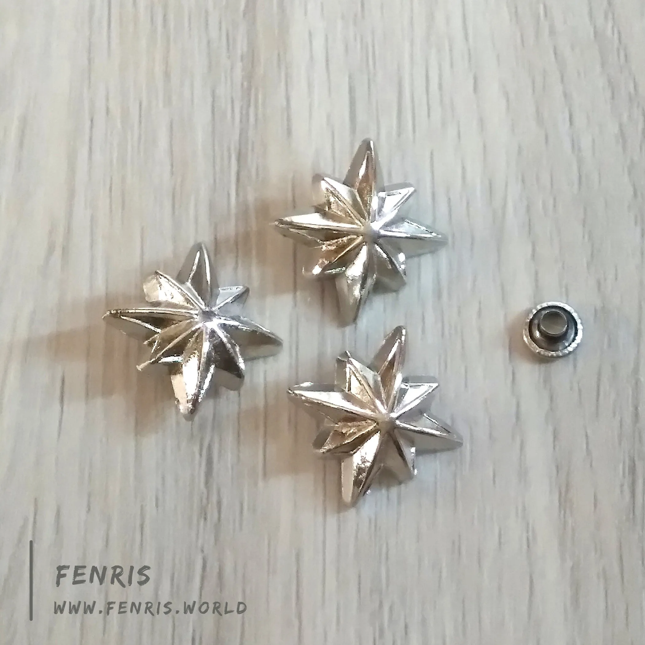 Rivets Studs Silver Star Compass Rose