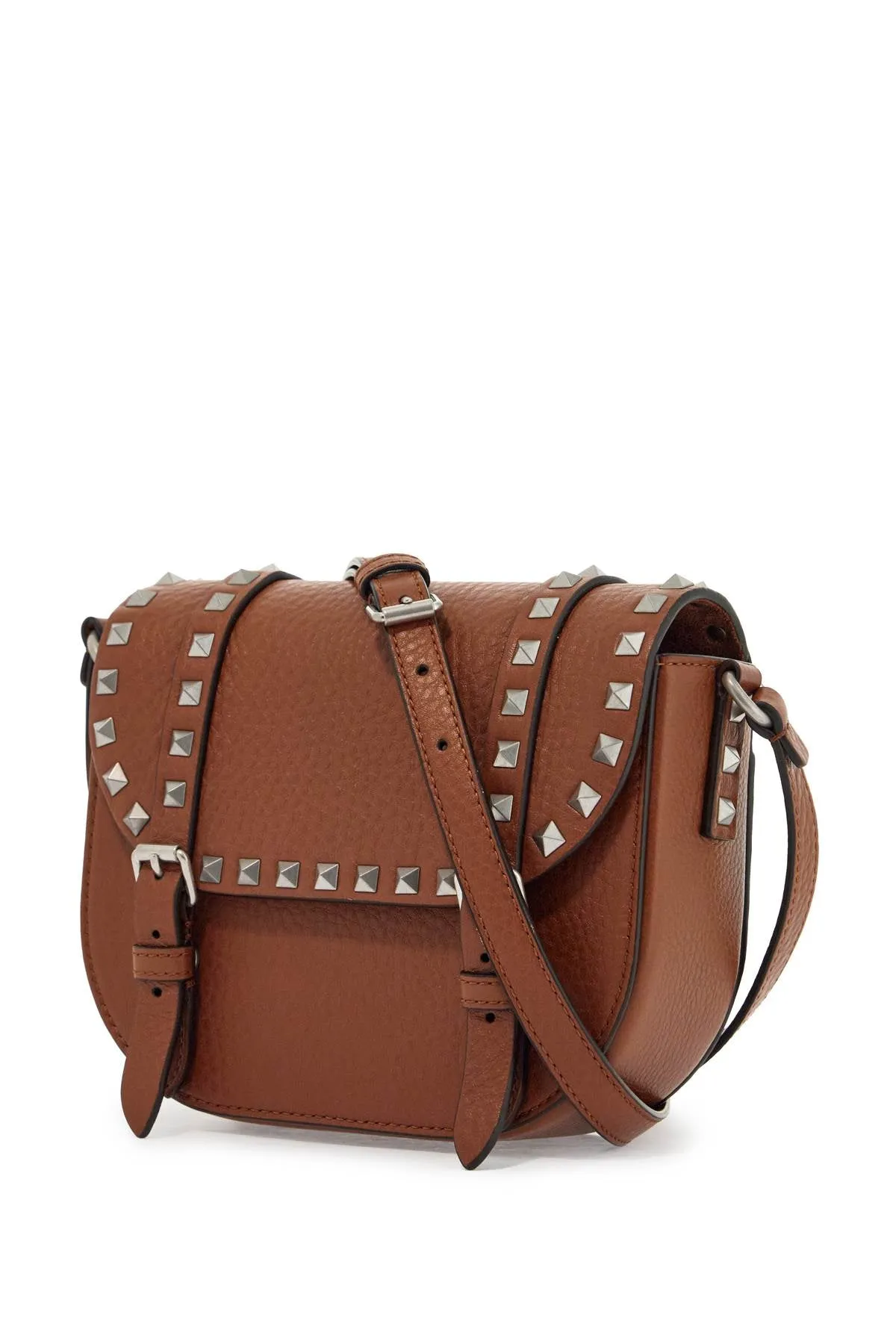 Rockstud Leather Messenger Bag