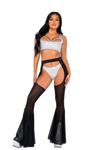 Roma Mesh Bell Bottoms Chaps - Rave & Festival Wear