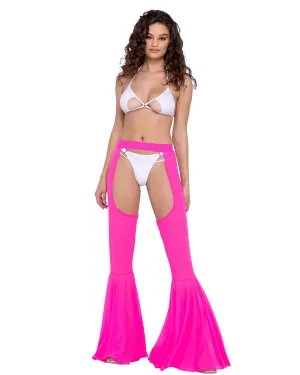Roma Sheer Mesh Bell Bottom Chaps - Rave & Festival Wear
