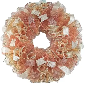 Rose Gold Mesh Outdoor Front Door Wreath | Mother's Day Wreath