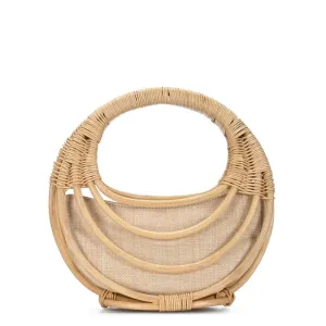Saige Rattan Top Handle Circle Bag