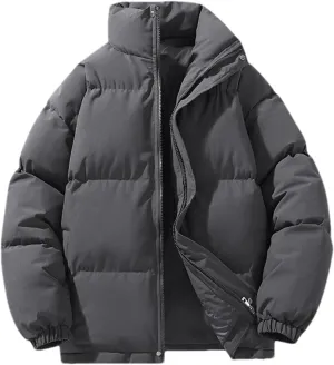SaoBiiu Men's Parkas Jacket Cotton Padded Coat Men Hooded Oversize Winter Coat