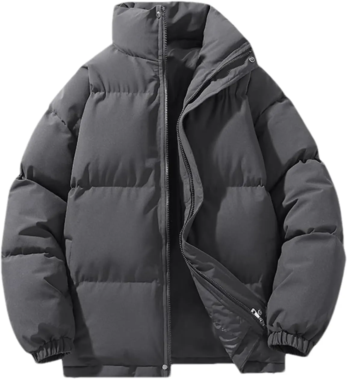 SaoBiiu Men's Parkas Jacket Cotton Padded Coat Men Hooded Oversize Winter Coat