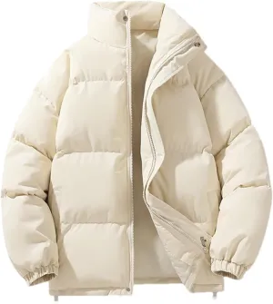 SaoBiiu Men's Parkas Jacket Cotton Padded Coat Men Hooded Oversize Winter Coat