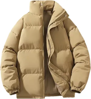 SaoBiiu Men's Parkas Jacket Cotton Padded Coat Men Hooded Oversize Winter Coat