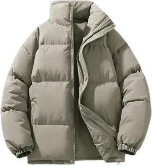 SaoBiiu Men's Parkas Jacket Cotton Padded Coat Men Hooded Oversize Winter Coat