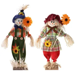 Scarecrow Ornaments Standing Straw Doll Desktop Layout Home Halloween Decoration