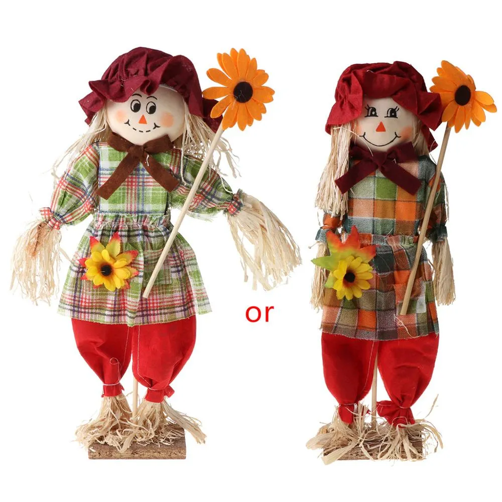 Scarecrow Ornaments Standing Straw Doll Desktop Layout Home Halloween Decoration