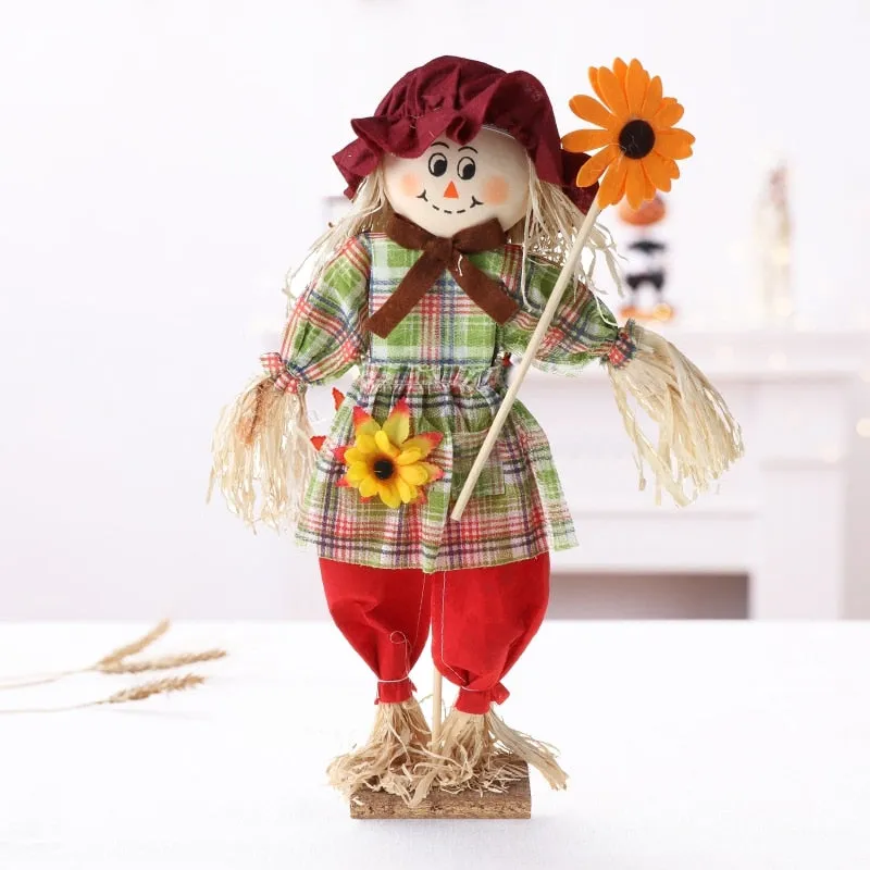 Scarecrow Ornaments Standing Straw Doll Desktop Layout Home Halloween Decoration