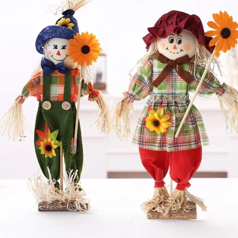 Scarecrow Ornaments Standing Straw Doll Desktop Layout Home Halloween Decoration