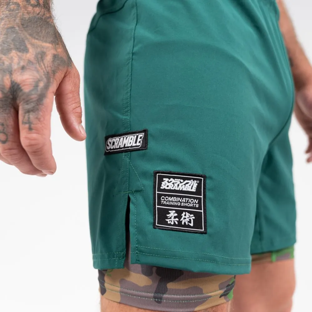 Scramble Combination Shorts - Green/Woodland Camo