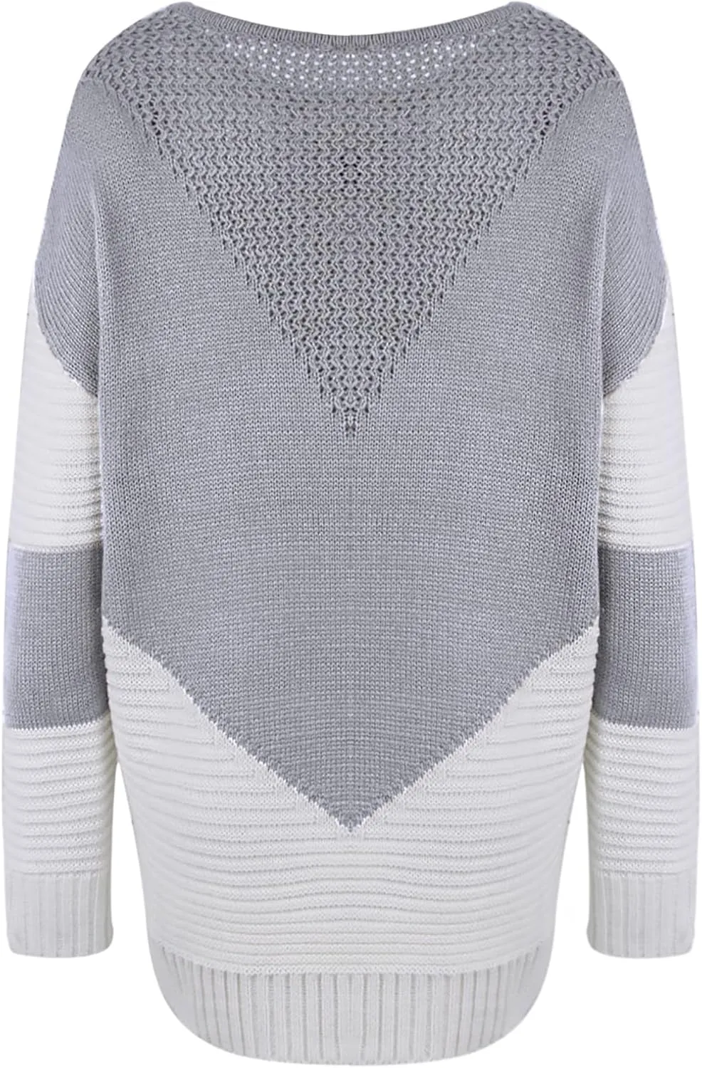 shermie Women's Colorblock Sweaters Long Sleeve Crew Neck Cable Knit Loose Casual Pullover