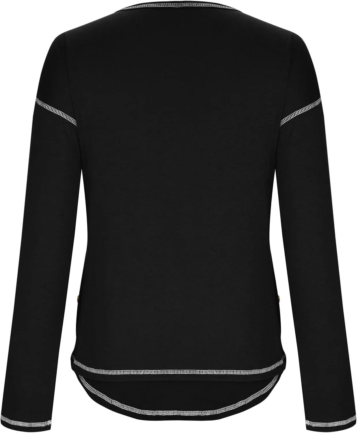 Shirts for Women Long Sleeve Crewneck Pullover Plain Tight Basic Tees Daily Workout Blouses Fashion Irregular Hem