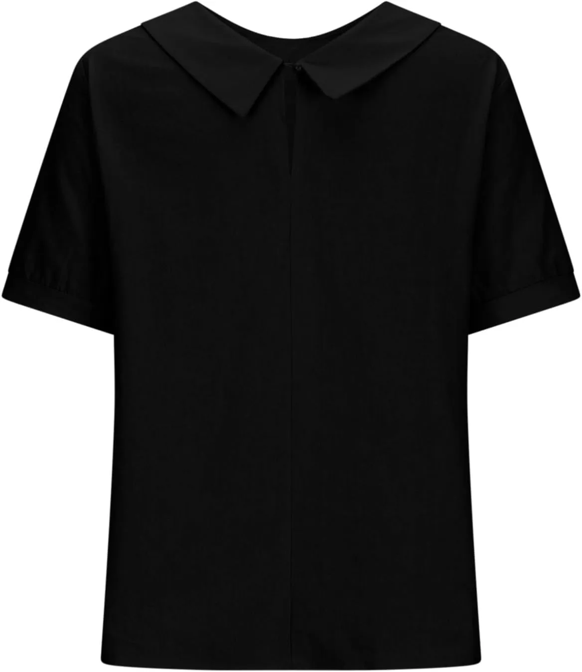 Short Sleeve Linen Tshirt for Women Peter Pan Collar Blouses Vintage Casual Loose Fit Cute Tops Summer Clothes 2025