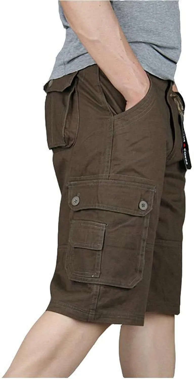 Shorts for Men with Multi-pocket and Fashion Summer Leisure Pants Overalls Men's pants Men's Khaki Shorts Khaki Mens