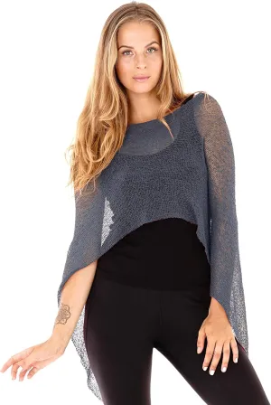 SHU-SHI Womens Sheer Knit Poncho Shrug Lightweight Cover Up One Size Fits Most