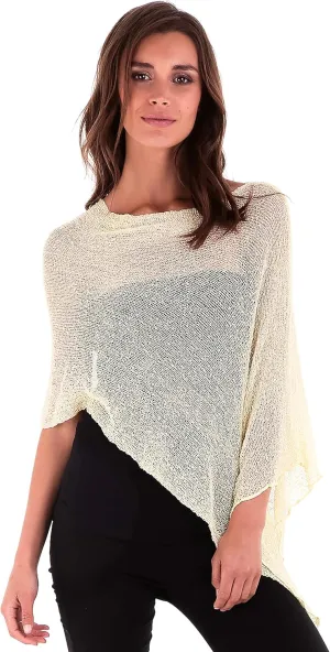 SHU-SHI Womens Sheer Knit Poncho Shrug Lightweight Cover Up One Size Fits Most