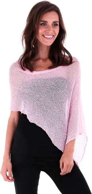 SHU-SHI Womens Sheer Knit Poncho Shrug Lightweight Cover Up One Size Fits Most