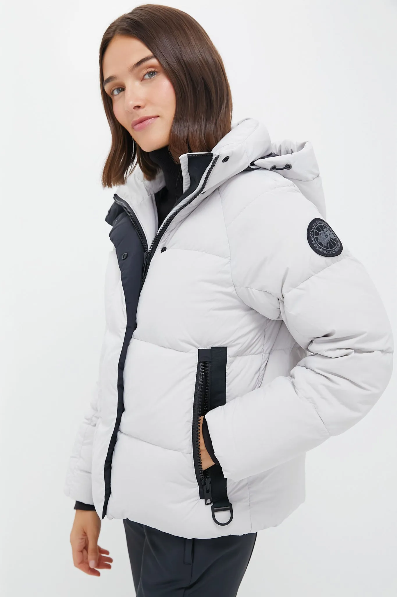 Silverbirch Black Disc Junction Cropped Puffer