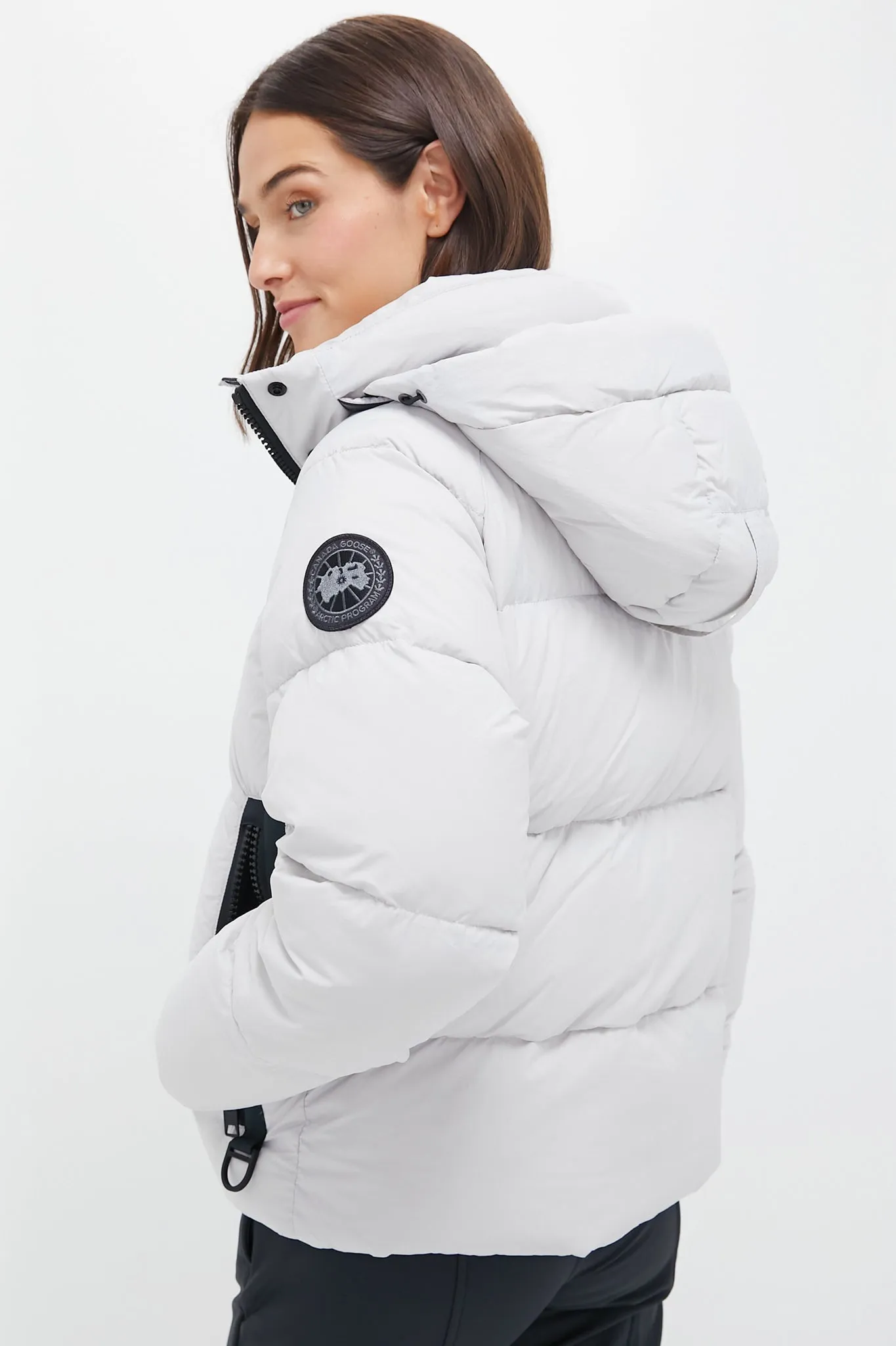 Silverbirch Black Disc Junction Cropped Puffer