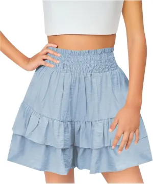 Skorts for Girls High Waisted Ruffles A Line Casual Skirt 2025 Trendy Pleated School Skort Tennis Golf Shorts