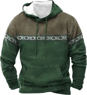 Solid Hoodie Pullover Sweater Mens Autumn And Winter Loose Plus Size Hooded Pullover Sweater Knit Sweatshirt with