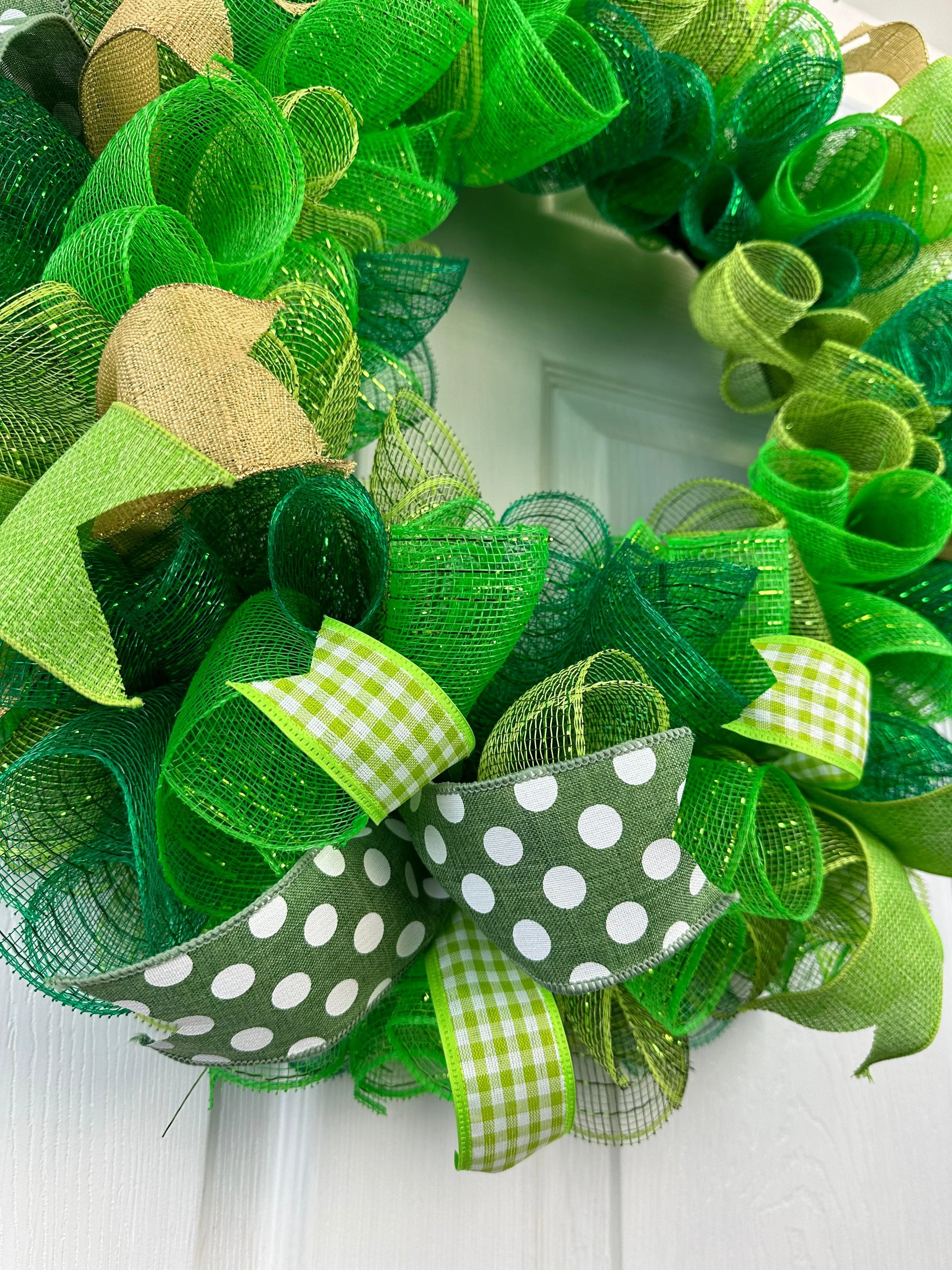 St Patricks Day Wreath, Green Gold