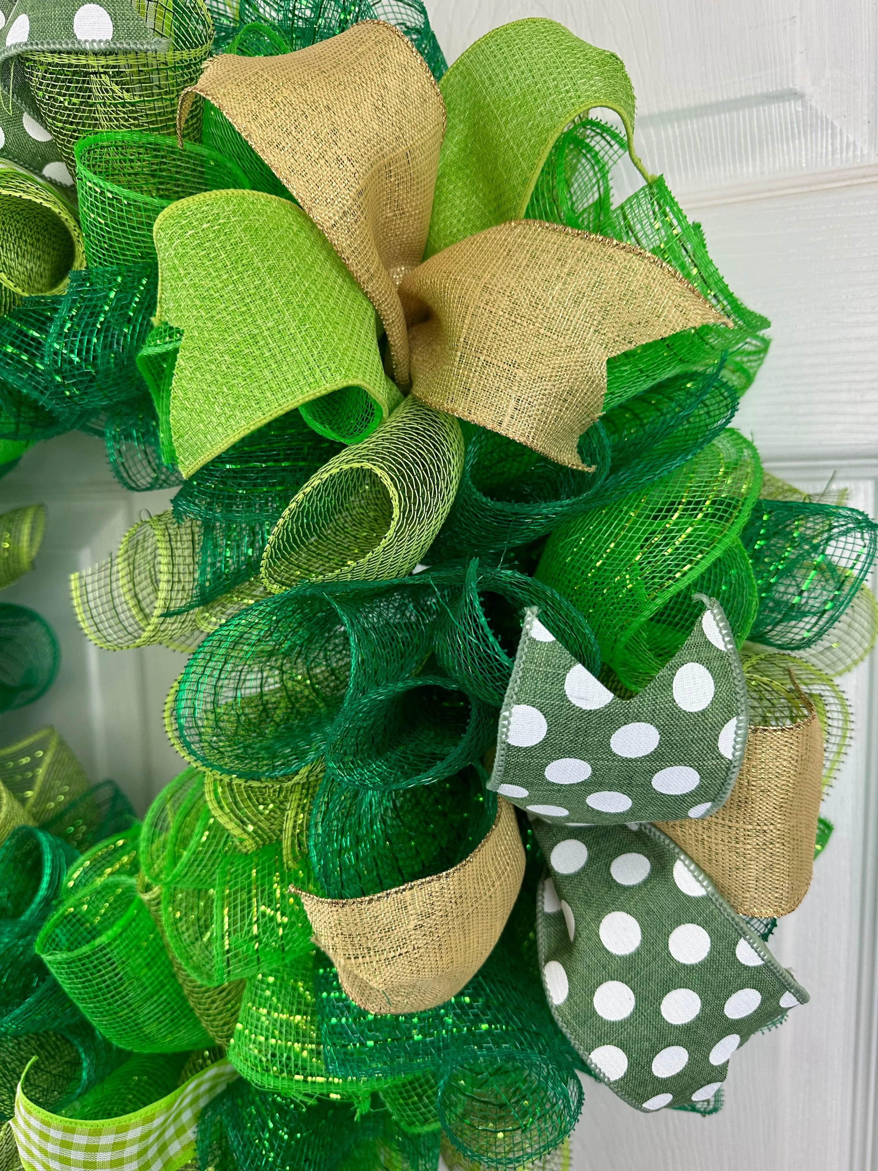 St Patricks Day Wreath, Green Gold