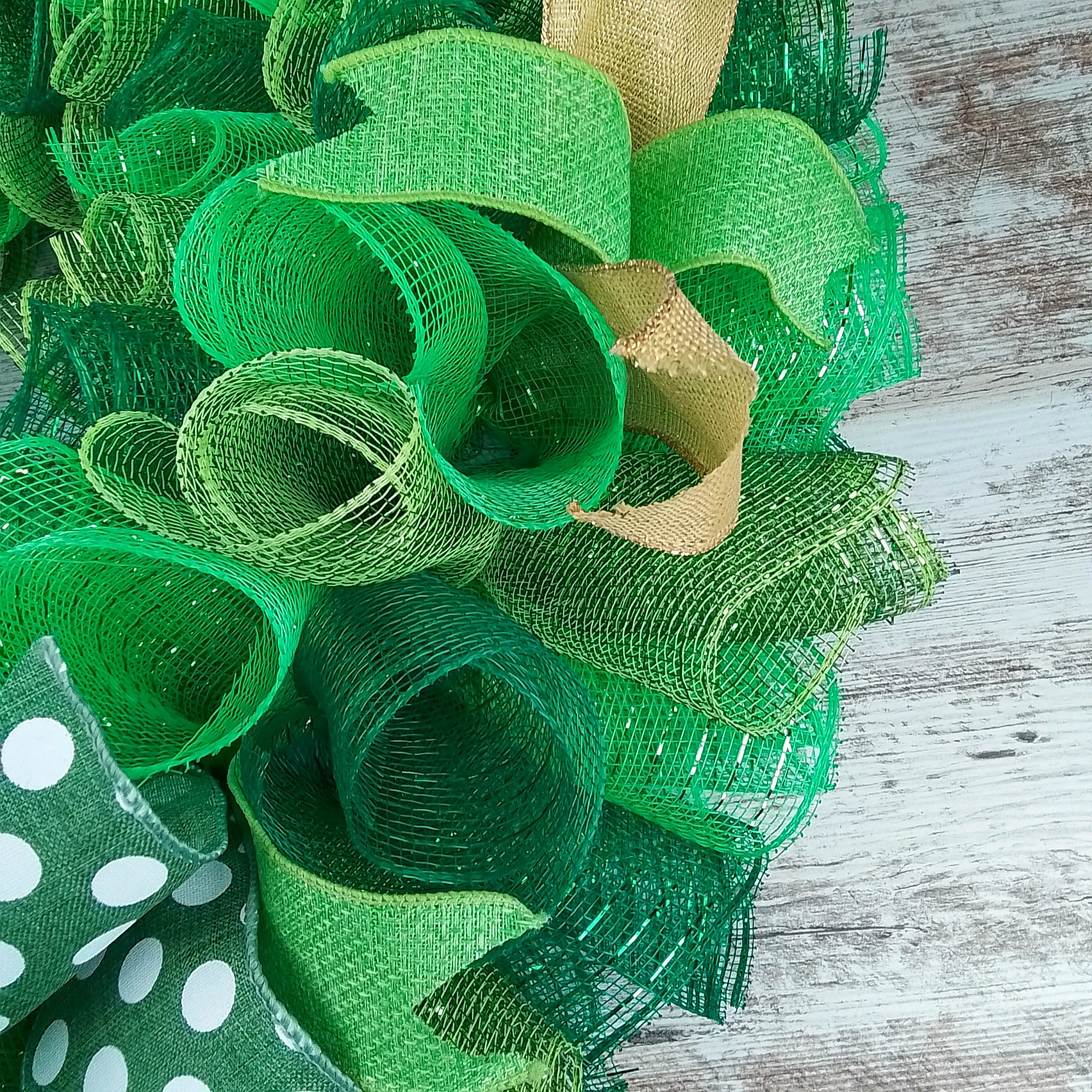 St Patricks Day Wreath, Green Gold