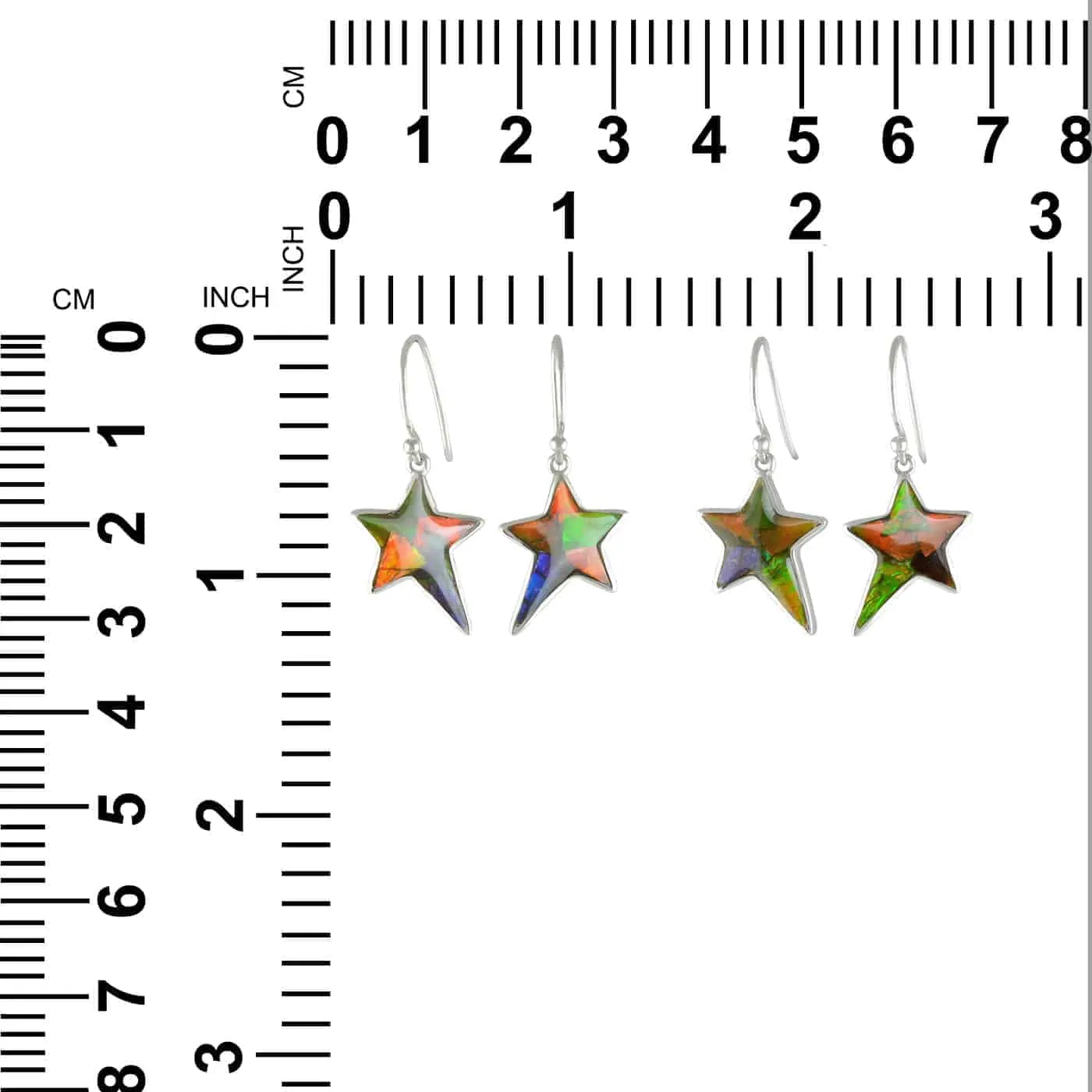 Starborn Ammolite Rising Star Earrings in Sterling Silver