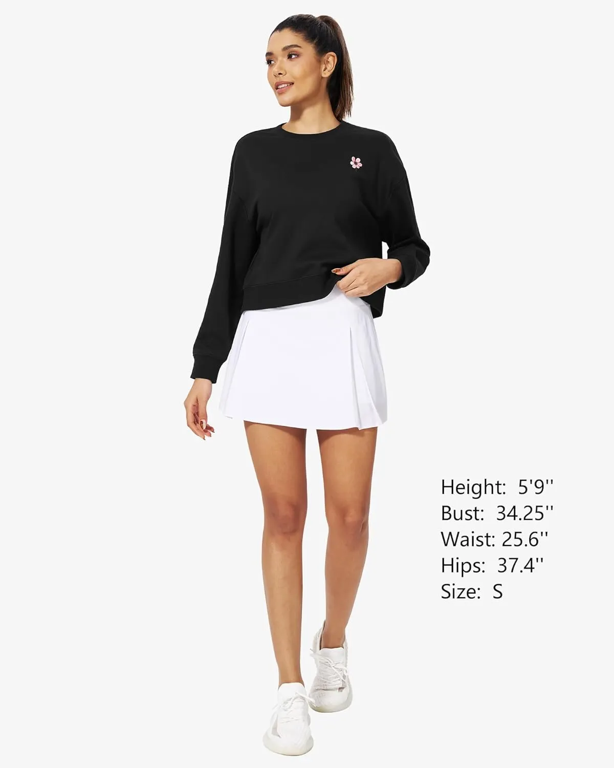 Stelle Cropped Sweatshirt for Women Crewneck Pullover Tops Oversized Long Sleeve Lightweight Casual Cotton Sweat Shirts