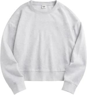Stelle Cropped Sweatshirts for Women Cotton Long Sleeve Crop Tops Crewneck Pullover Oversized Sweater
