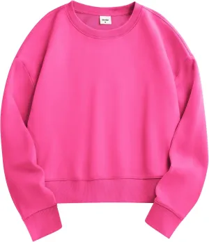 Stelle Cropped Sweatshirts for Women Cotton Long Sleeve Crop Tops Crewneck Pullover Oversized Sweater