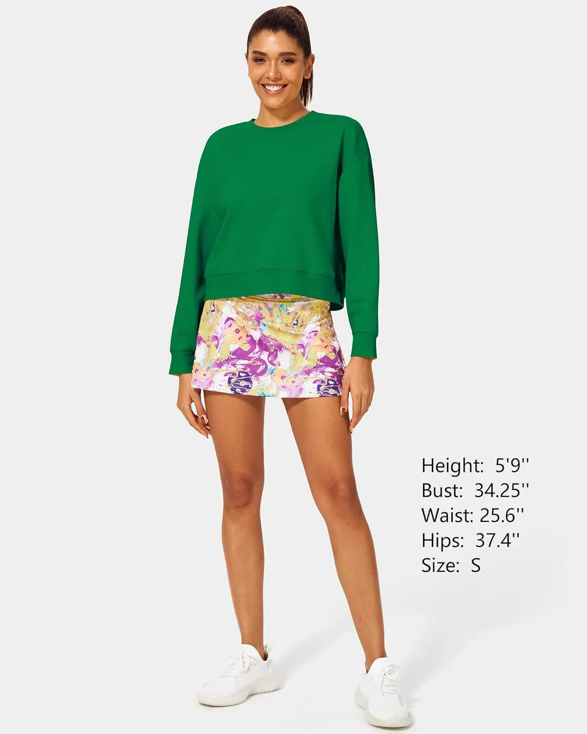 Stelle Cropped Sweatshirts for Women Cotton Long Sleeve Crop Tops Crewneck Pullover Oversized Sweater