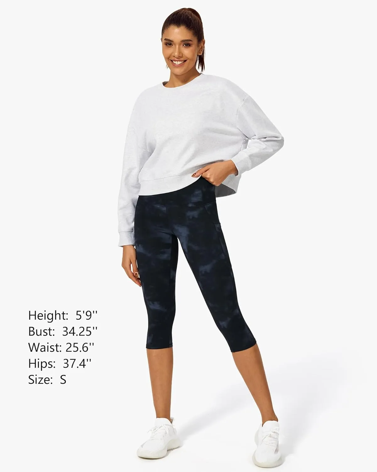 Stelle Cropped Sweatshirts for Women Cotton Long Sleeve Crop Tops Crewneck Pullover Oversized Sweater