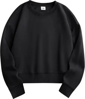Stelle Cropped Sweatshirts for Women Cotton Long Sleeve Crop Tops Crewneck Pullover Oversized Sweater