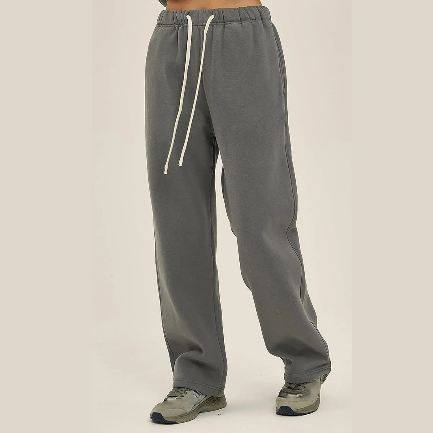Straight Leg Sweatpants Men Plain Athletic Pants Open Bottom Casual Relaxed Fit Fall Trousers Baggy Gym Track Pants