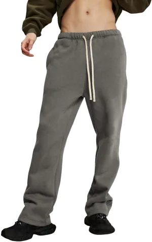Straight Leg Sweatpants Men Plain Athletic Pants Open Bottom Casual Relaxed Fit Fall Trousers Baggy Gym Track Pants