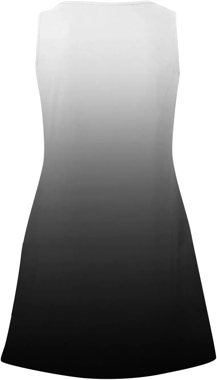 Summer Dresses for Women 2025 Beach Casual Plus Size Floral Sundresses Sleeveless Tshirt Swing Dress with Pockets