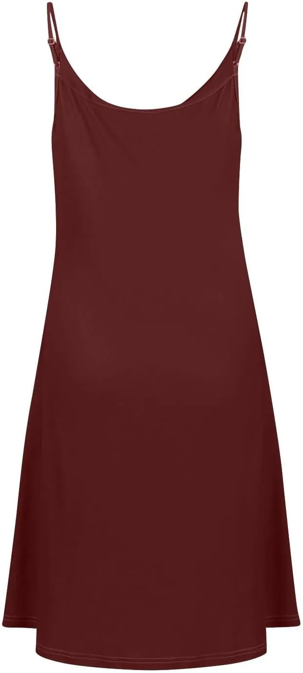 Summer Mini Dress for Women Spaghetti Strap Button Down Scoop Neck Sundress Bathing Suit Cover Ups with Pockets