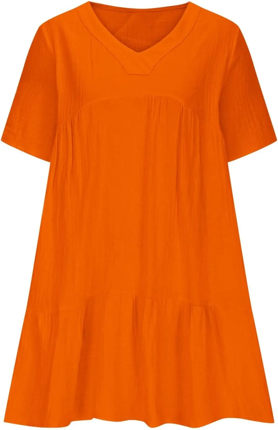 Summer Mini Dress for Women Wedding Guest Dresses Short Sleeve V Neck Beach Vacation Patchwork Sundress with Pockets