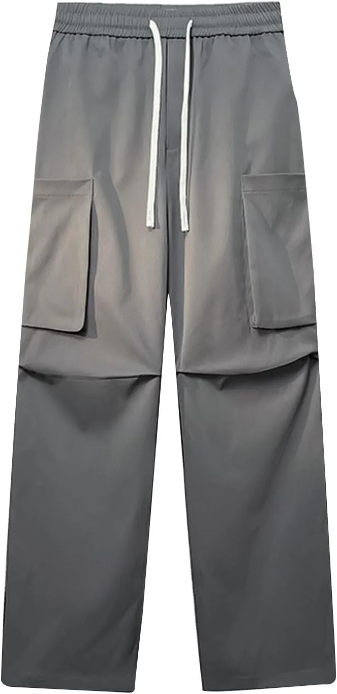 Sweatpants for Men Athletic Tapered Classic Slacks Men Expandable Waist Solid Color Split Airoft Relaxed Fit Pants