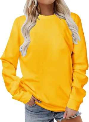 Sweatshirt for Women Fall Fashion Long Sleeve Pullover Crewneck Shirt Tops Teen Girl Casual Oversized Workout Sweater